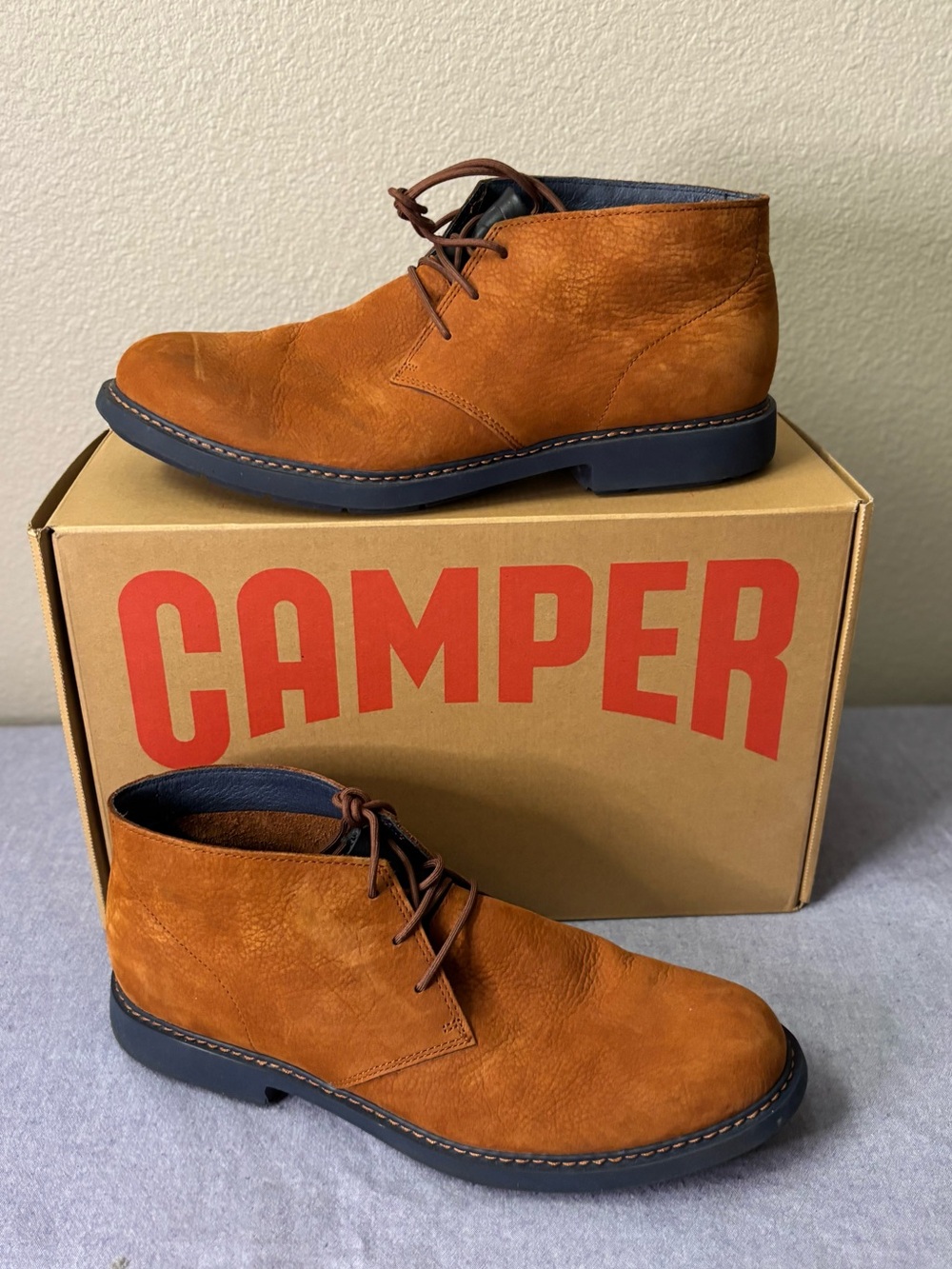 Camper Men's Suede Cognac Chukka Boots